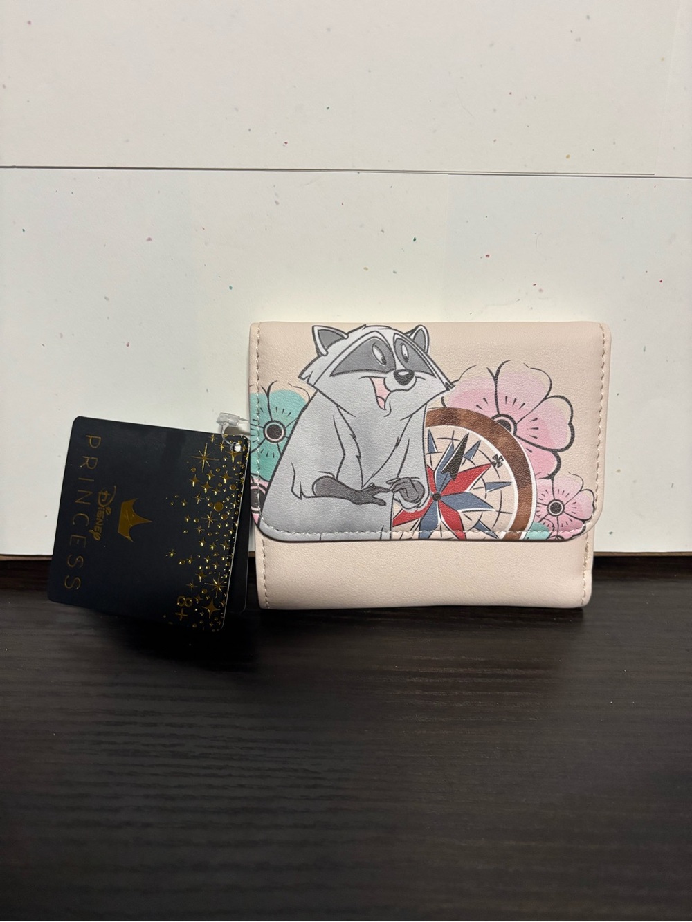 Loungefly Trifold Wallet Disney Pocahontas Meeko Flit Compass Wallet